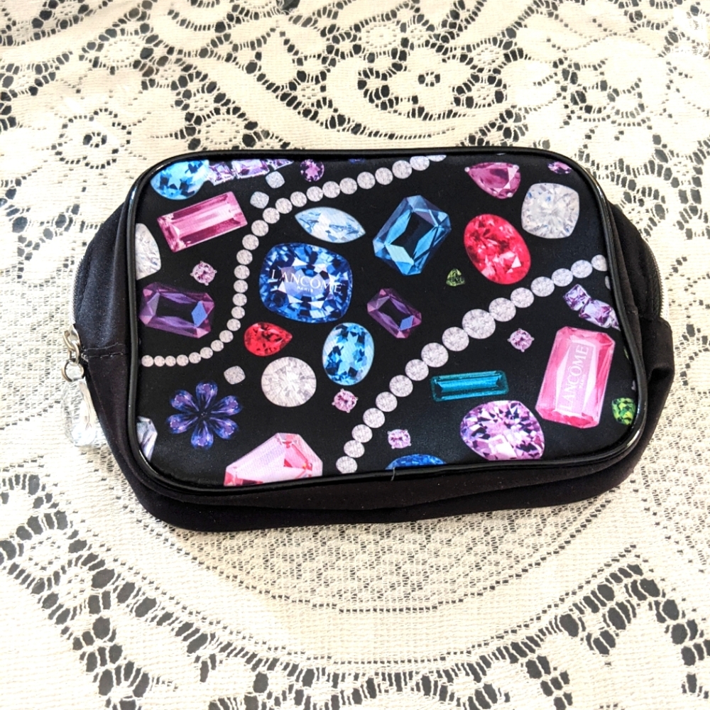 Vintage Rare Retro Lancome Cosmetic Makeup Travel Bag Pouch Coquette Gift